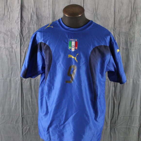 Team Italy Jersey (Retro) - 2006 Home Jersey 9 Luca Toni by Puma - Men's XL - Picture 3 of 9